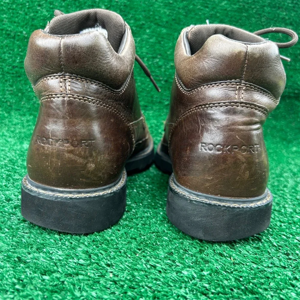 Rockport Mens K57280 Brown Leather Moc Toe Lace Up Ankle Boots Size 8M